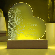 I LOVE YOU  Engraved Acrylic Heart Plaque