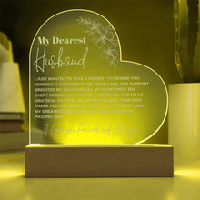 My dearest Husband Acrylic Heart Plague