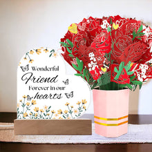 Friend Printed Acrylic Heart w/ Flower Bouquet Bundle