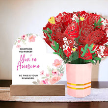 You are Awesome  Printed Acrylic Heart w/ Flower Bouquet Bundle