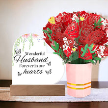 Husband  Printed Acrylic Heart w/ Flower Bouquet Bundle