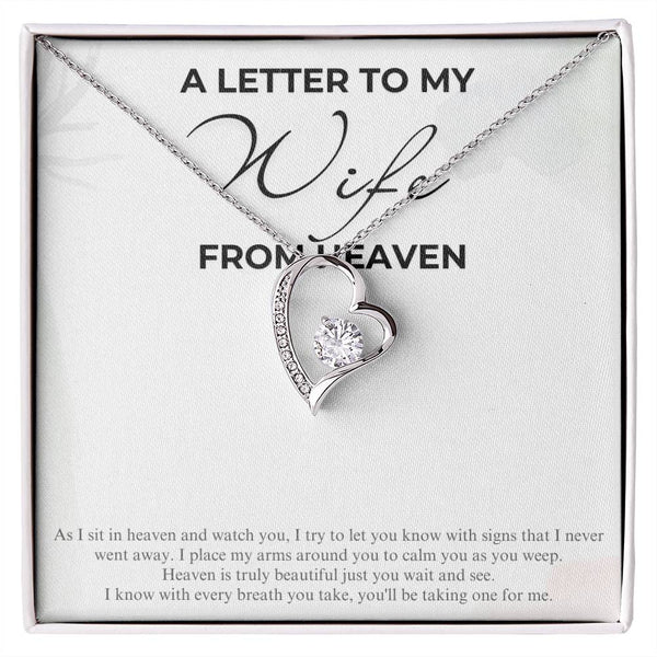 A Letter to my Wife from Heaven Love Necklace with On Demand Message Card