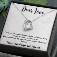 Dear Love  Forever Love Necklace with On Demand Message Card