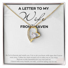 A Letter to my Wife from Heaven Love Necklace with On Demand Message Card