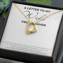 A Letter to my Wife from Heaven Love Necklace with On Demand Message Card