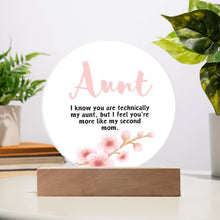 Aunt Acrylic Circle Plaque