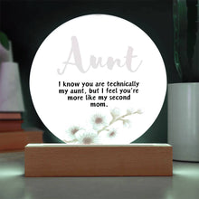 Aunt Acrylic Circle Plaque