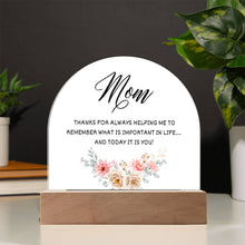 Mom Acrylic Dome Plaque