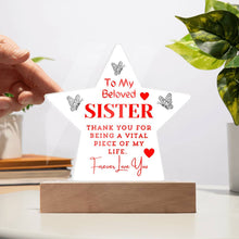 Sister Acrylic Star Plaque