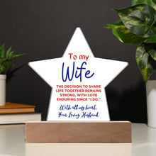 WIfe Acrylic Star Plaque