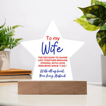 WIfe Acrylic Star Plaque