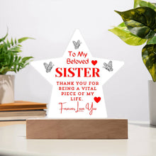 Sister Acrylic Star Plaque