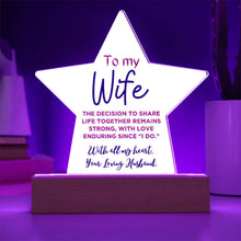 WIfe Acrylic Star Plaque