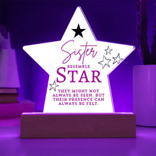 Sister Star Acrylic Star Plaque