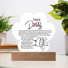 Dear Daddy Acrylic Paw Print Plaque