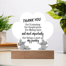 Thank You Acrylic Paw Print Plaque