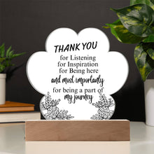 Thank You Acrylic Paw Print Plaque