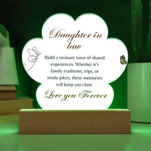 Daughter in Law  Acrylic Paw Print Plaque