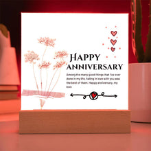 Happy Anniversary Acrylic Square Plaque