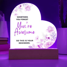 You are Awesome  Printed Acrylic Heart w/ Flower Bouquet Bundle