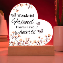 Friend Printed Acrylic Heart w/ Flower Bouquet Bundle