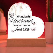 Husband  Printed Acrylic Heart w/ Flower Bouquet Bundle