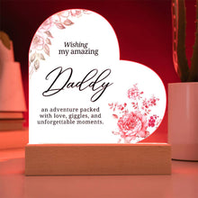 Daddy Printed Acrylic Heart w/ Flower Bouquet Bundle