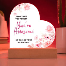 You are Awesome  Printed Acrylic Heart w/ Flower Bouquet Bundle