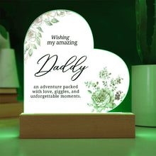 Daddy Printed Acrylic Heart w/ Flower Bouquet Bundle