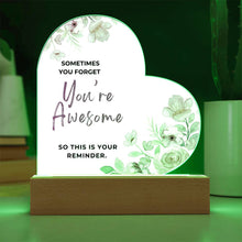 You are Awesome  Printed Acrylic Heart w/ Flower Bouquet Bundle