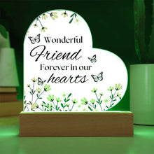 Friend Printed Acrylic Heart w/ Flower Bouquet Bundle